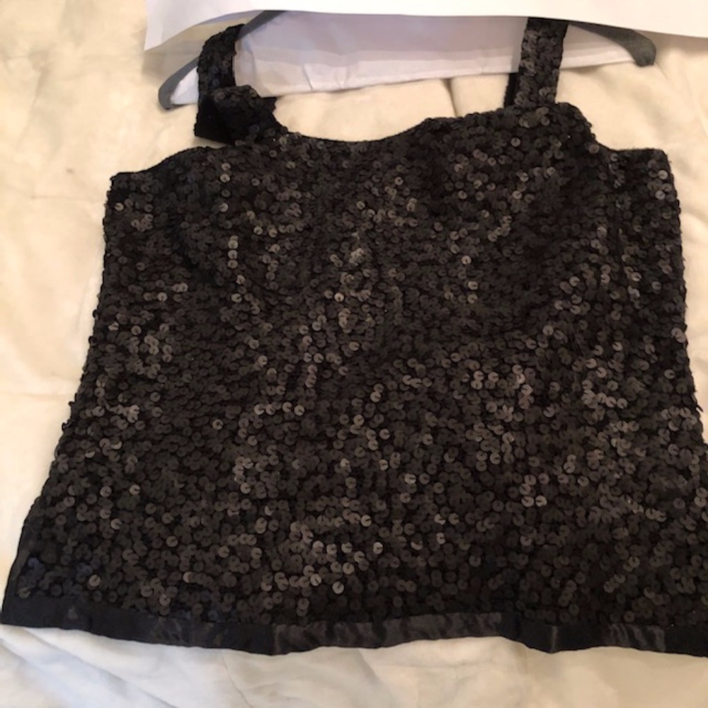 Iisli Black Sleeveless Knit Top With Sequins